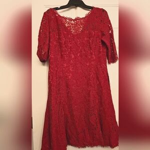 Lace red dress